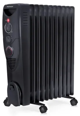 Obrázek produktu pro Elektrický topný panel s olejovým výplní – výkon 2500 W – černý – určený k instalaci do podlahy – pro vnitřní použití