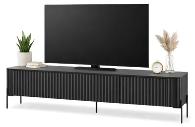 Image de Brembana - Meuble TV noir 190x40x50 cm, une Étagère