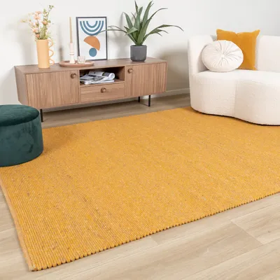 Produktbild von Volero - Wollteppich - Wise Gelb Orange 378 - 140x200 cm - Wohnzimmer, Esszimmer, Schlafzimmer - Ländlich, Skandinavisch