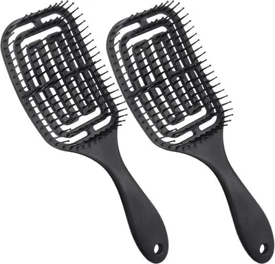 Produktbild von Famanu Haarbürsten 2er Set - Entwirrende, gebogene Bürste für nasses und trockenes Haar
