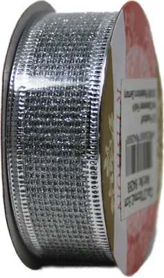 Immagine prodotto di Nastro decorativo grigio argento Nastro con bordo in nylon 270 cm x 25 mm