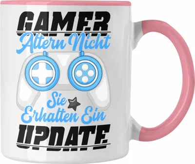 Produktbild von Trendation - Gamer Tasse Geschenk Jungen Zocker Mitbringsel Männer Zocken Gaming Geschenkideen PC Kinder Zubehör Spruch Lustig Geburtstagsgeschenk (Rosa)