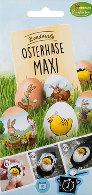 Immagine prodotto di HEITMANN Eierfarben 1024457 12 HEITMANN Eierfarben Aufkleber Eibanderole Osterhase Maxi Ostern
