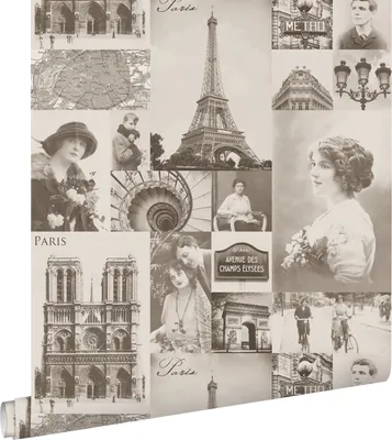 Immagine prodotto di ESTAhome carta da parati Parigi marrone seppia 53 cm x 10.05 m