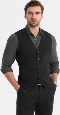 Produktbild von Ombre Clothing Formelle Herrenweste Apineru schwarz XL