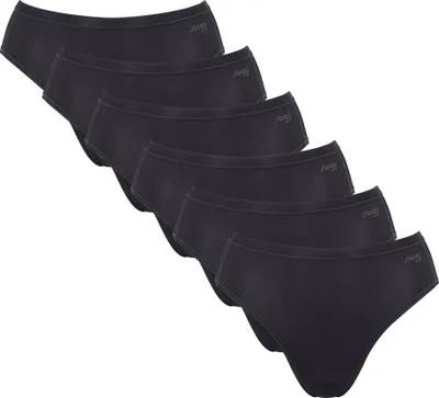 Produktbild von Sloggi Damen Tai-Slips, 6er Pack - GO Daily Baumwolle Tai 6P, Unterhose, Stretch-Baumwolle Schwarz M