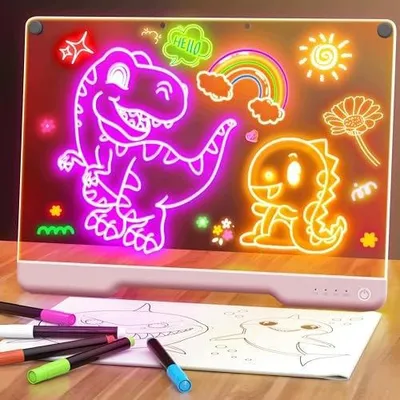 Zdjęcie produktu dla Tablica LED neonowa 16 cali 7 trybów kolorów ładowalna do rysowania