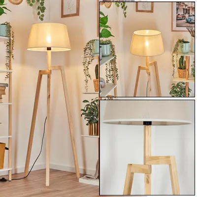 Produktbild von Schiavonea Stehlampe aus Holz/Stoff in Naturfarben/Weiß/Beige