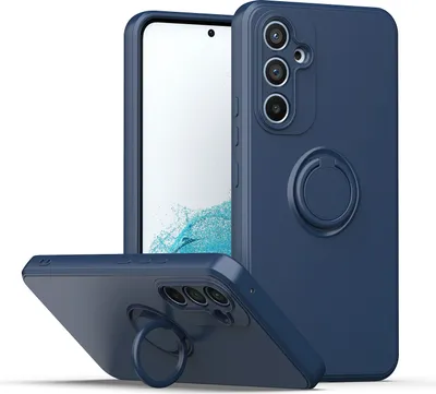 Produktbild von Galaxy A54 Handyhülle, Ring Halter Ständer Kratzfeste Weiche Silikon schutzhülle für Samsung Galaxy A54 Blau