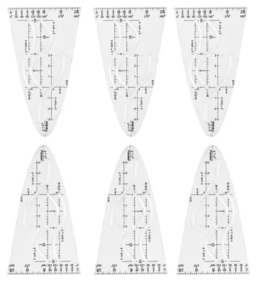Image de Jeu de gabarits paraboliques - 6 pièces pour géométrie et mathématiques - Gabarit pour sinus, cosinus et tangente - Transparent