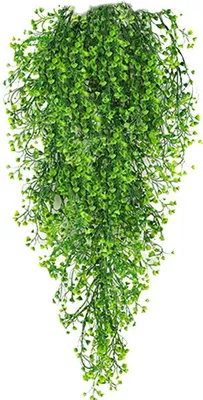 Obrázek produktu pro 80 cm umělá závěsná rostlina Ivyplant Závěsná rostlina ratanový koš zelená