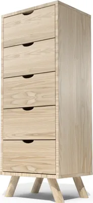 Produktbild von Skandinavische lumpenhändler Viking 5 Schubladen aus Massivholz - Naturlack