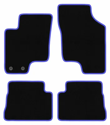 Produktbild von Velours-Fußmatten für Hyundai Getz 2002-2010 (Schrägheck) – 4-tlg, Schwarz/Blau, passgenau – Wielganizator CARLUX