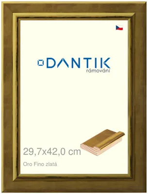 Zdjęcie produktu dla Ramka DANTIK 29,7x42 | Oro Fino złota (Plexi Clear)
