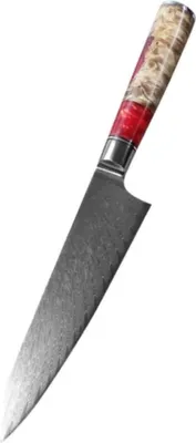 Image de Couteau de cuisine Damasquiné HA-35095 - Big Chef Rouge KP35095