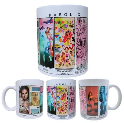 Keramik-Tasse Karol G Album-Design 350 ml Fanbecher