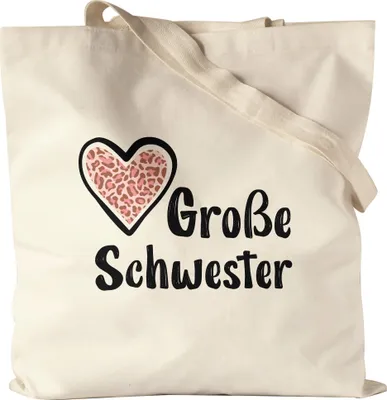 Produktbild von Große Schwester Stoffbeutel Jutebeutel Canvas Sisters Beschützerin Geborgenheit Liebe Familie Zusammenhalt Freude Spaß Sis Love