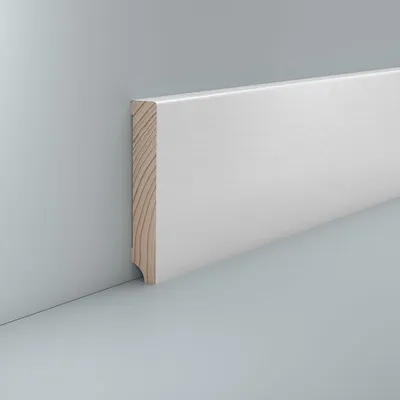 Produktbild von Sockelleiste weiß Kiefer 16 x 96 Lackiert RAL 9016 Fußleiste