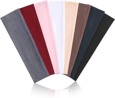 Elastische Haarbänder für Damen - Sportliche Schweißbänder für Yoga und Fitness, Set von 8 Stück