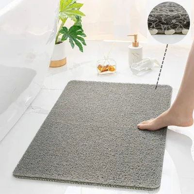 Produktbild von Duschmatte rutschfest 60 x 40 cm Grau Antibakteriell mit Ablauflöchern