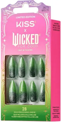 Produktbild von Kiss | Künstliche Nägel - Wicked Edition - Grün - 28 St. Set - Limitierte Auflage inkl. Kleber