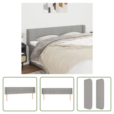 Produktbild von The Living Store Kopfteil mit Ohren Hellgrau 163x16x78/88 cm Stoff