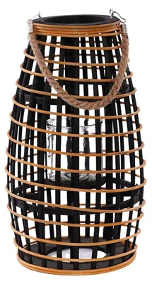 Imagen del producto de Linterna de mimbre, diámetro 15 cm, altura 40 cm
