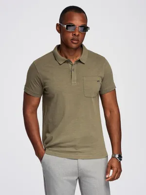 Immagine prodotto di Polo Ombre classic in maglia di cotone oliva scuro M