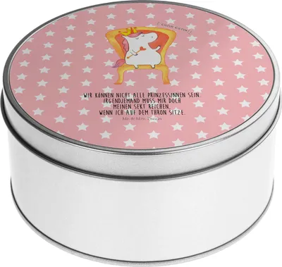 Produktbild von Mr. & Mrs. Panda Erinnerungsbox Einhorn König - Rot Pastell - Geschenk, Dose, Vorratsdosen, Kaffeedose, schmuckdosen, Krone, Bundeskanzler, Präsident, Teedose, Kaiser