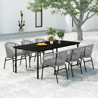 Immagine prodotto di vidaXL set da pranzo da giardino 5 pezzi grigio
