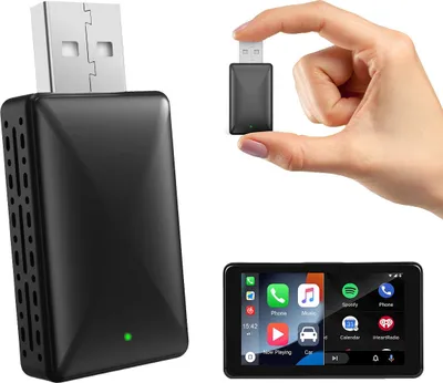 Produktbild von 2-in-1 CarPlay Android Auto Wireless Box, Original Kabel zu Wireless, iOS Android kompatibel, Auto Adapter, Plug & Play, Schwarz