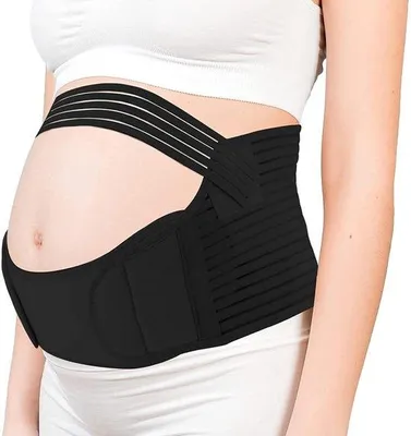 Immagine prodotto di Cintura per gravidanza 3-in-1: supporto addominale, supporto lombare, supporto per la zona addominale. Ideale per alleviare dolori alla schiena e alla pancia durante la gravidanza. Realizzata in fibra di poliestere. Cintura per gravidanza