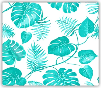 Produktbild von Tulup Glas Herdabdeckplatte Glaskeramikkochfeld-Abdeckung Spritzschutz Glasabdeckplatte Kochplattenabdeckung und Schneidebrett - Einteilig - 60x52 cm Tropische Blätter