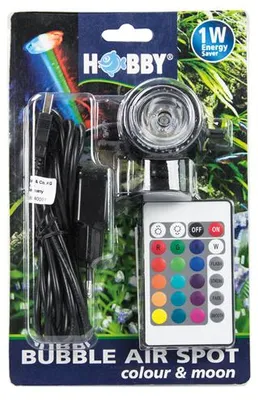 Produktbild von HOBBY Aquaristik Bubble Air Spot colour & moon, LED, Multi, 6500 K, IP68, Schwarz, 10000 h