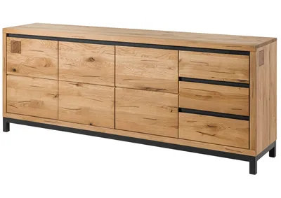 Image de MASSIVMOEBEL24 | Buffet 210x45 Chêne sauvage huilé Bois naturel VILLANDERS #152