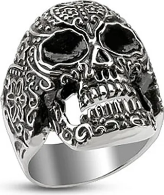 Produktbild von Totenkopf Ring Herren Edelstahl Biker Skull Gothic Punk Tribal Massiv Rocker silber 67 - Ø 21,39 mm