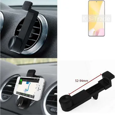 Produktbild von K-S-Trade Lüftungshalterung kompatibel mit Xiaomi 12 Lite KFZ-Halterung Autohalterung Handy-halterung Lüftungsgitter Lüftungsschlitze Schwarz