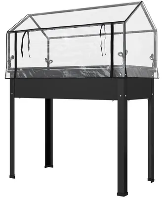 Produktbild von Hochbeet mit Gewächshausdach, Ablauflöchern, 100 x 48 x 124 cm