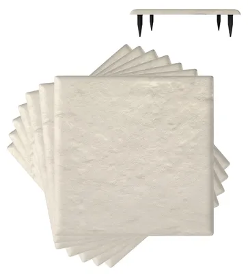 Produktbild von COSTWAY 8er Set Trittsteine 39,5x39,5cm mit Bodenpfählen, dekorative Gehwegplatten, Allwetter-Bodenplatten Gartendekoration für Garten, Beige