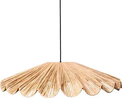 Produktbild von BELIANI Hängelampe Naturfarben Palmblatt Raffia Geflochten Natürlich Boho Style Pendelleuchte Hängeleuchte Esszimmerlampe Wohnzimmerlampe