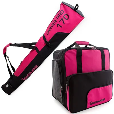 Productafbeelding van Skitas - Skischoenentas - 170 cm en 190 cm - Roze en zwart - Voor 1 paar ski's, stokken, schoenen en helm