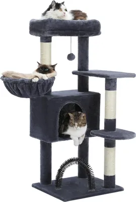 Produktbild von Purpurra Kratzbaum mit Massagebürste dunkelgrau, 106cm