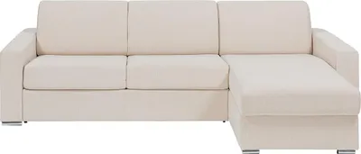Produktbild von Reversibles Ecksofa mit Schnellbettfunktion - Stoff - Beige - Liegefläche 160 cm (breite Latten) - Matratze 14 cm - CALITO