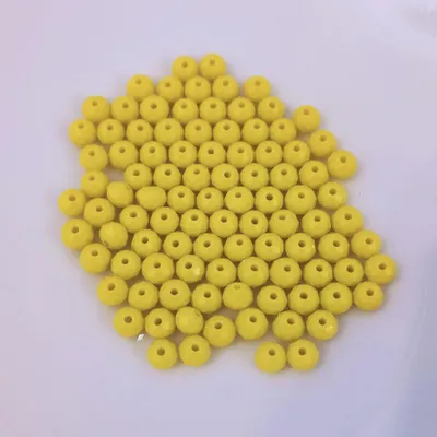 Image de Perles de verre - Type 'Facetté' - 100 pièces - 8 mm - Jaune mat