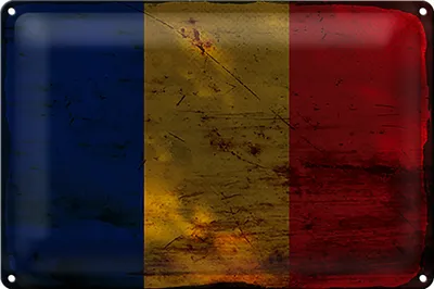 Produktbild von Blechschild Flagge Rumänien 40x30cm Flag of Romania Rost