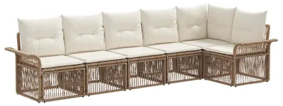 Immagine prodotto di Set di divani da giardino 6 pezzi Beige poly rattan