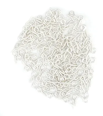 Image de 200 pièces/sachet : yeux, rivets, fixations, alliage, vis, crochets, accessoires de bijoux (argent)