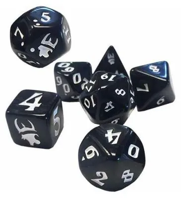 Zdjęcie produktu dla Munchkin Polyhedral Dice Set Black White – Kości – Steve Jackson Games