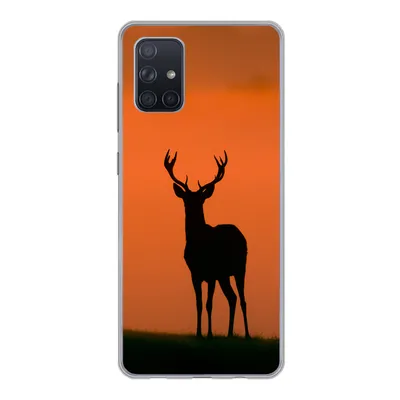 Produktbild von MuchoWow® Handyhülle Schutzhülle Hülle für Samsung Galaxy A51 5G Hirsch - Scherenschnitt - Nebel Silikon Softcase Handy Hülle - Abbildung