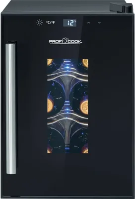 Produktbild von ProfiCook PC-WK 1230, Weinkühler mit Kompressor, Freistehend, 6 Flasche(n), G, Innenbeleuchtung, Schwarz